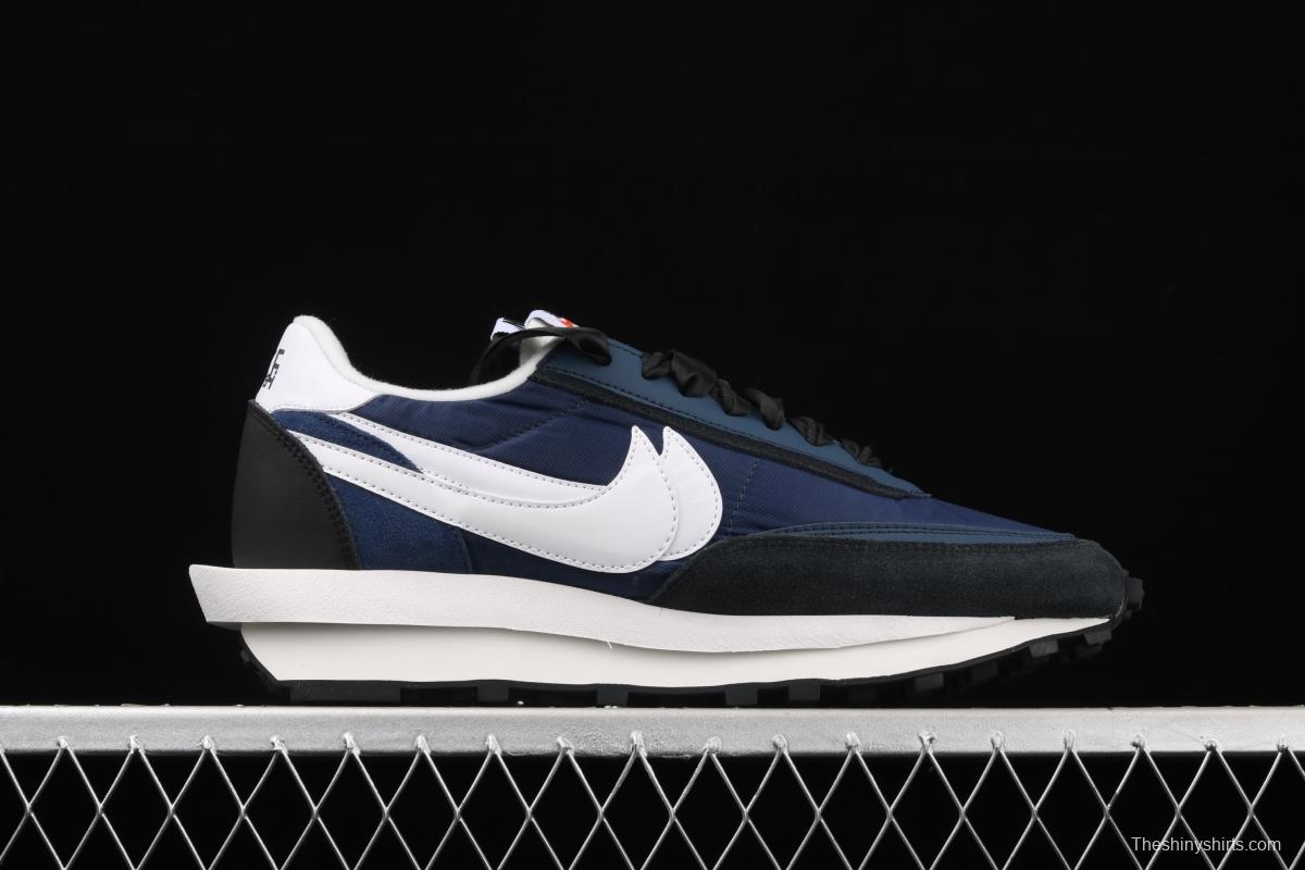 Fragment Design x Sacai x NIKE LVD Waffle Daybreak Fujiwara Hiroshi Fujiwara co-signed the catwalk style double hook Swoosh running shoes BV0073-041