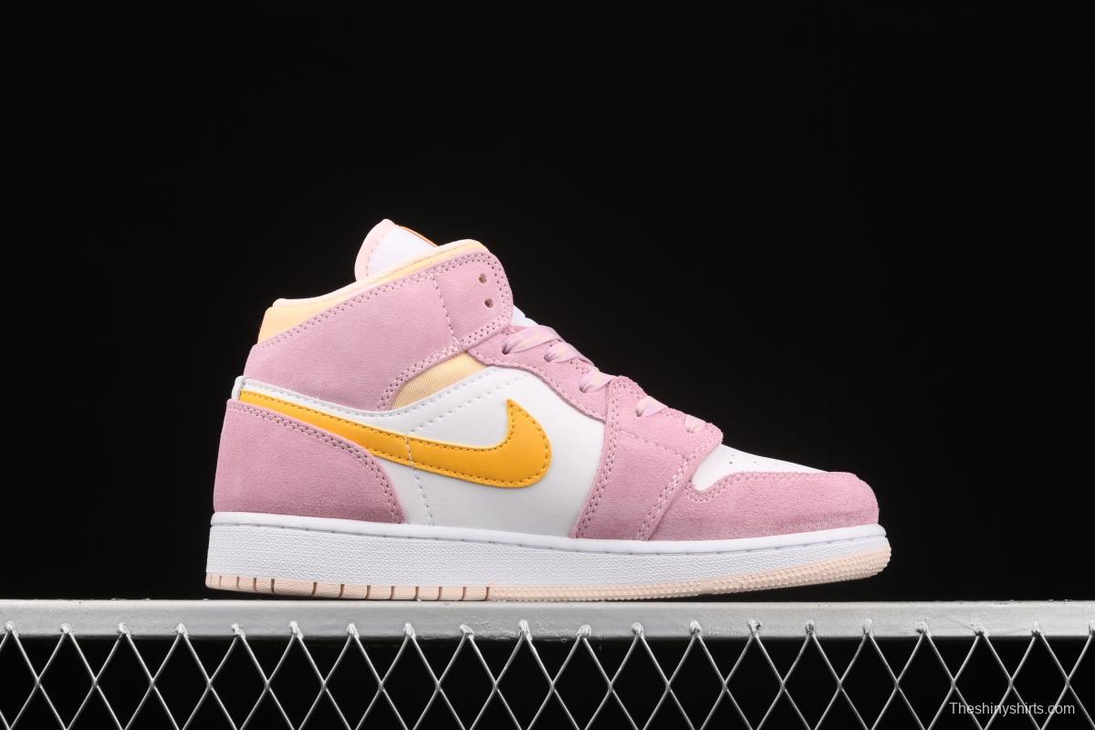 Air Jordan 1 Mid Junior Women's Powder Zhongbang Basketball shoes DC9517-600