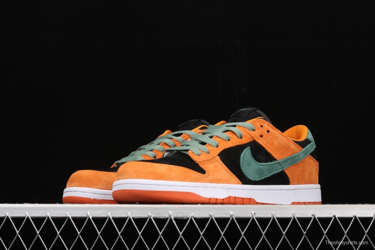 NIKE SB DUNK Low SP Ceramic dunk series carrot yellow and black low-side leisure sports skateboard shoes DA1469-001