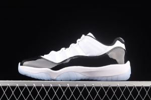 Air Jordan 11 Low Concord 1 kangkou white and black original standard real carbon fiber low top basketball shoes 528895-153