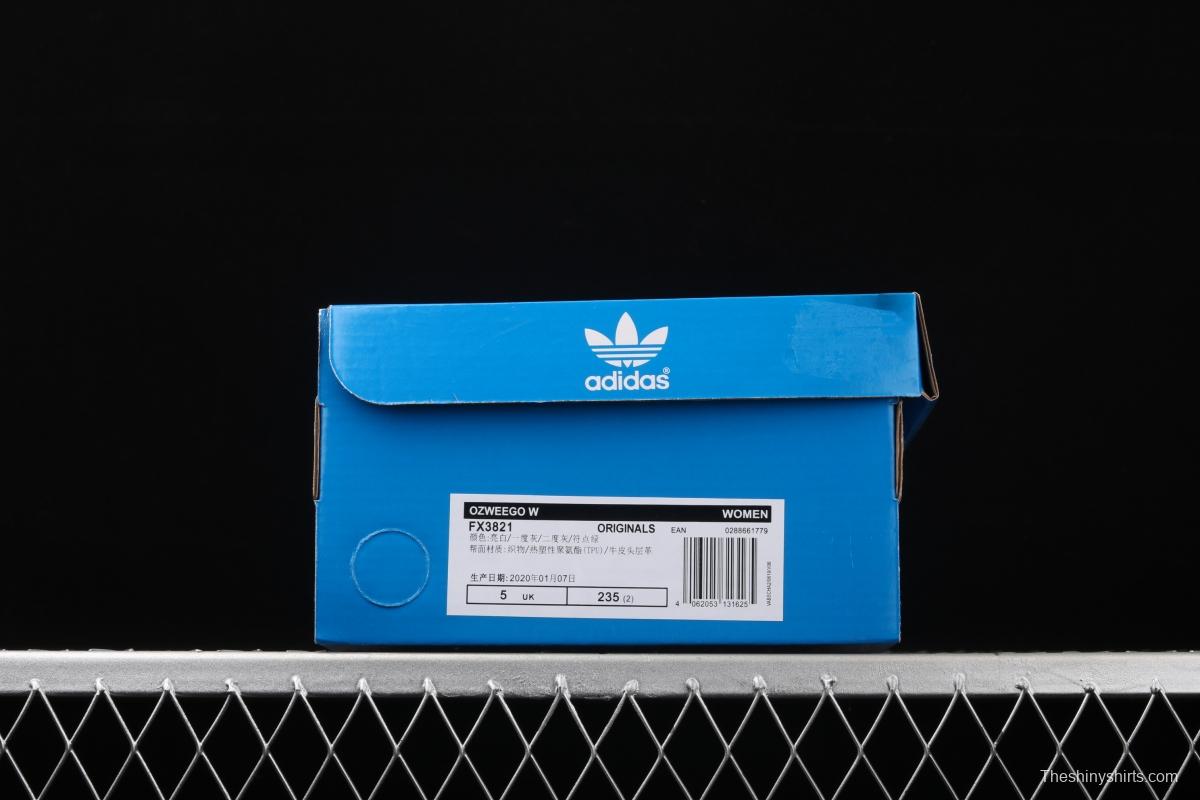 Adidas Originals Ozweego FX3821 Darth clover retro 3M reflective breathable running shoes