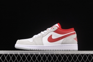 Air Jordan 1 Low low-end rice white red retro culture leisure sports basketball shoes DC6991-016