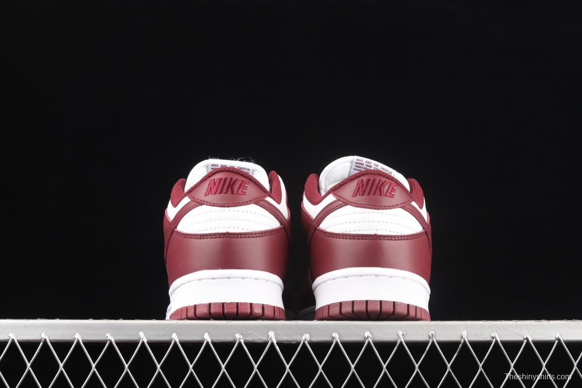 NIKE SB DUNK Low Prm wine red and white color SB buckle rebound fashion leisure board shoes DD1503-108