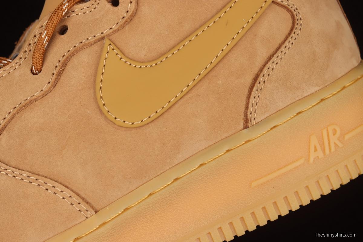 NIKE Air Force 11607 Mid wheat suede Zhongbang casual board shoes DJ9158-200