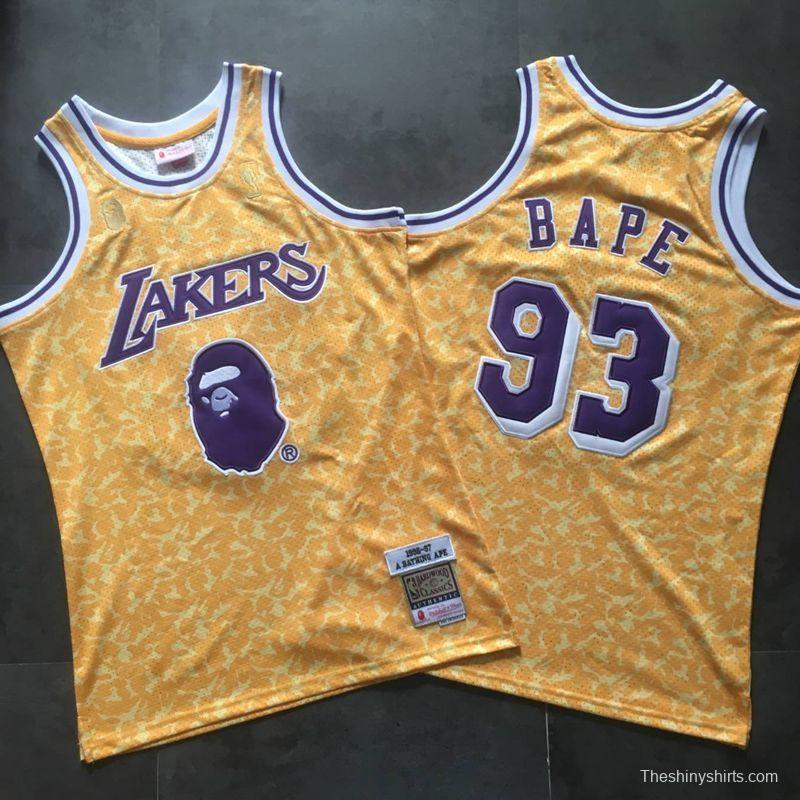 Men's BAPE Yellow Retro Classic Team Jersey