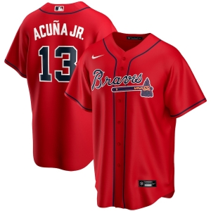 Men's Ronald Acuna Jr. Red Alternate 2020 Player Team Jersey