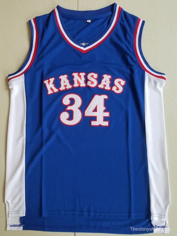 Paul Pierce 34 Kansas College Blue Basketball Jersey