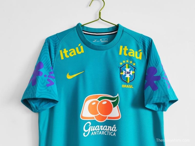 Retro 2021 Brazil Blue Training Jersey