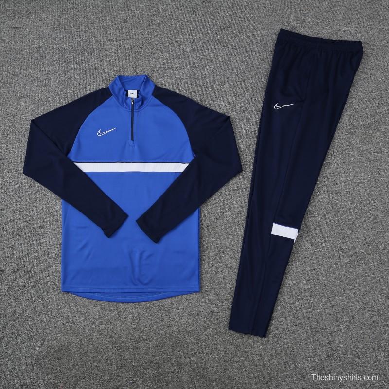 2023 NIKE Blue Black Half Zipper Jacket +Pants