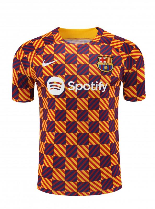 23-24 Barcelona Special Orange Grid Short Sleeve+Shorts