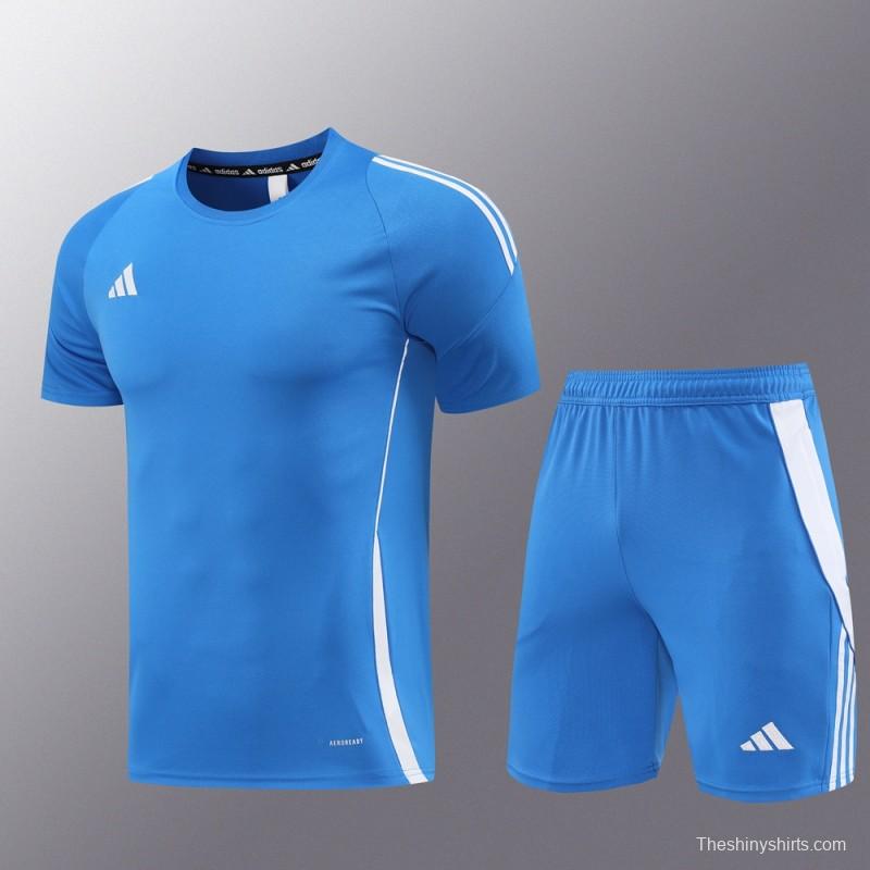 2024 Adidas Blue Short Sleeve Jersey+Shorts