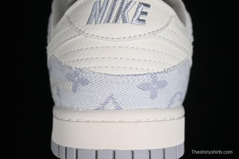 Nike SB Dunk Low LV Collaboration - Tie-Dye Denim Glow in the Dark Anniversary Custom Low-Top Casual Sneakers - FC1688-192