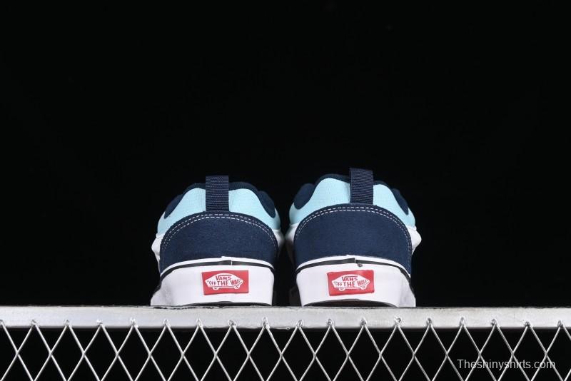 Vans Classics Knu Skool Patchwork Letter Lace-Up Chunky Tongue Platform Sneakers - VN0009QCBLK