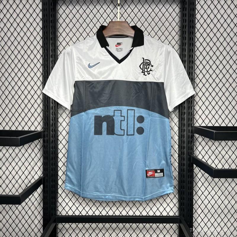 Retro 99/00 Glasgow Rangers Away White/Blue Jersey