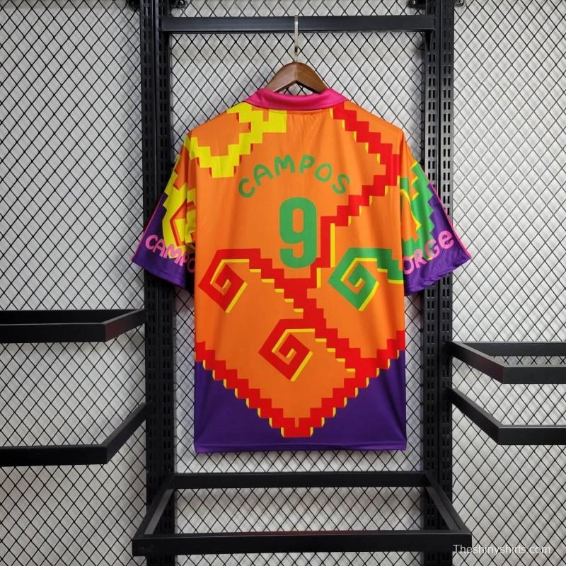 Retro 1995 Mexico CAMPOS 9 Home Orange Jersey