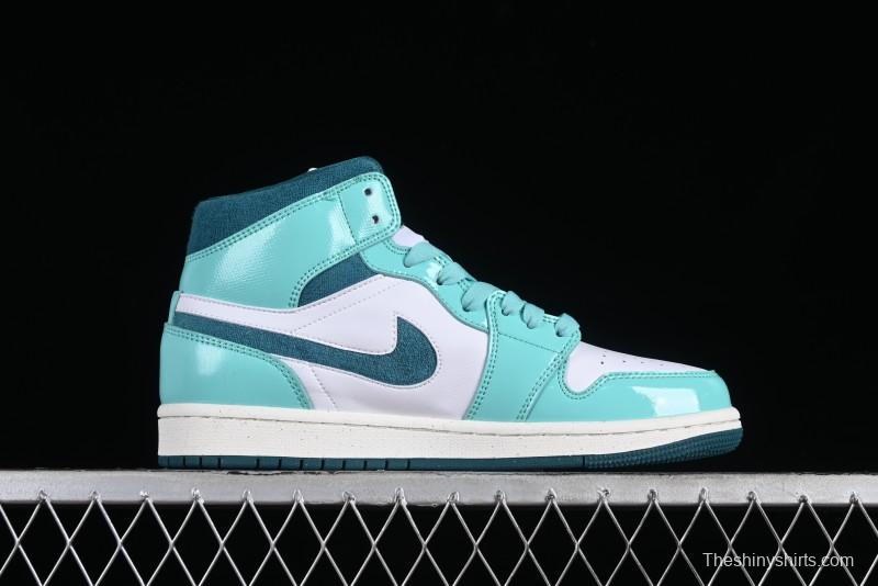 Nike Air Jordan 1 Mid "Bleached Turquoise" Casual Sneakers - DZ3745-300
