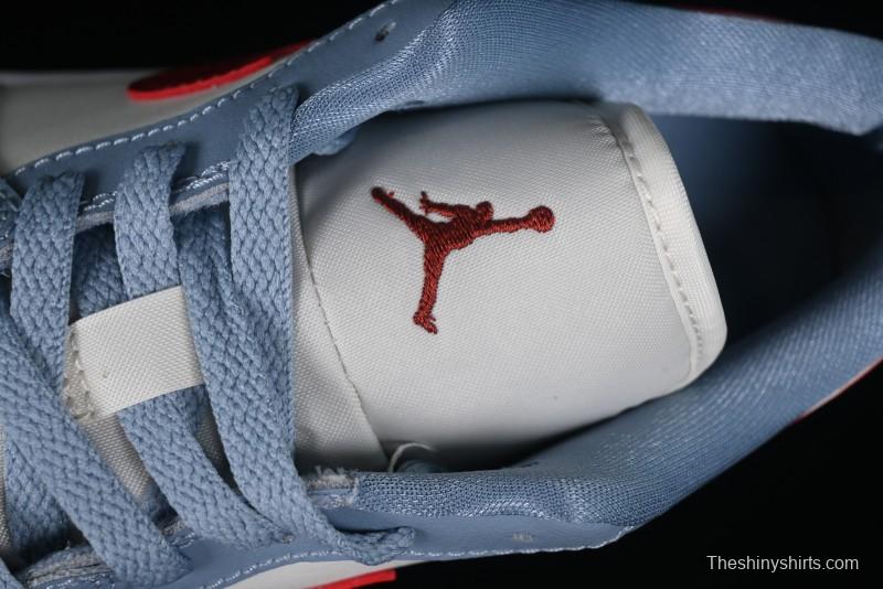 Nike Air Jordan 1 Low AJ1 White Blue Red Toe Casual Sneakers - DC0774-164