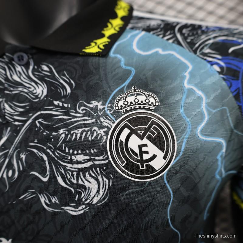 Player Version 24/25 Real Madrid Black/Blue Dragon Special Jersey