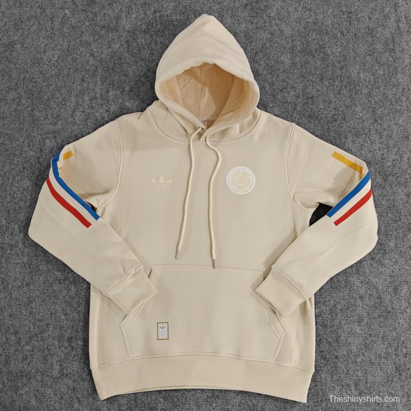 2024 Colombia 100th Black/Navy/Grey/Beige/White Hoodie With Golden Badge