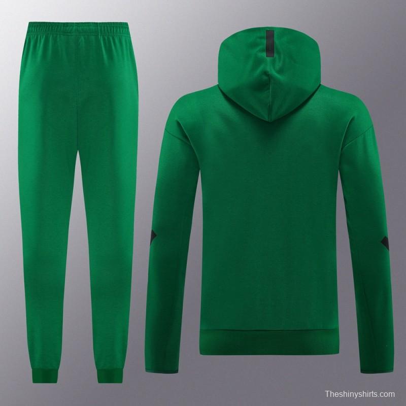 2024 Adidas Green Hoodie Full Zipper Jacket +Long Pants