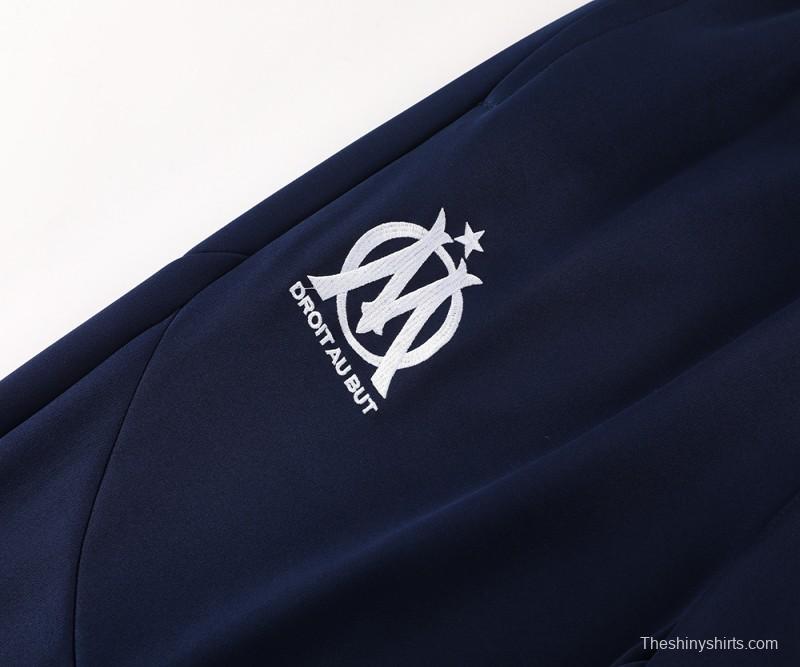 24/25 Olympique Marseille Navy Full Zipper Jacket +Long Pants
