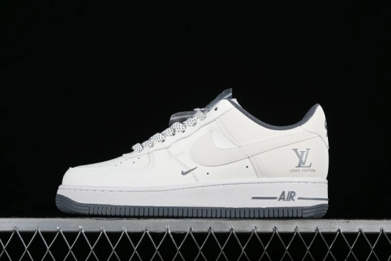 Nike Air Force 1 '07 Low LV Collaboration - Beige Grey Double Swoosh Low-Top Casual Sneakers - XZ6188-006