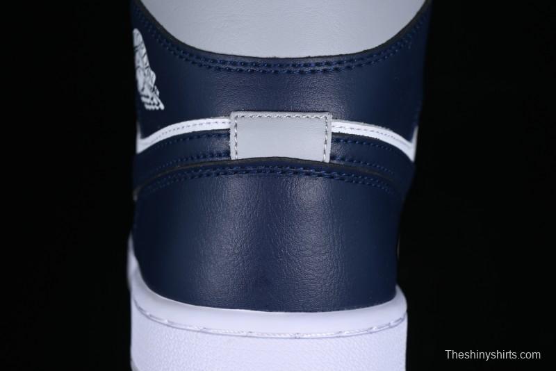 Nike Air Jordan 1 Mid AJ1 Basketball Shoes in Grey Blue - DQ8426-104