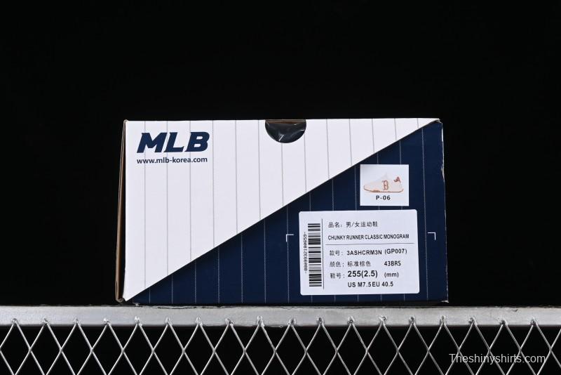 New York Yankees MLB Chunky Runner Denim Monogram Lightweight Casual Sneakers - 3ASHCRM3N43BRS