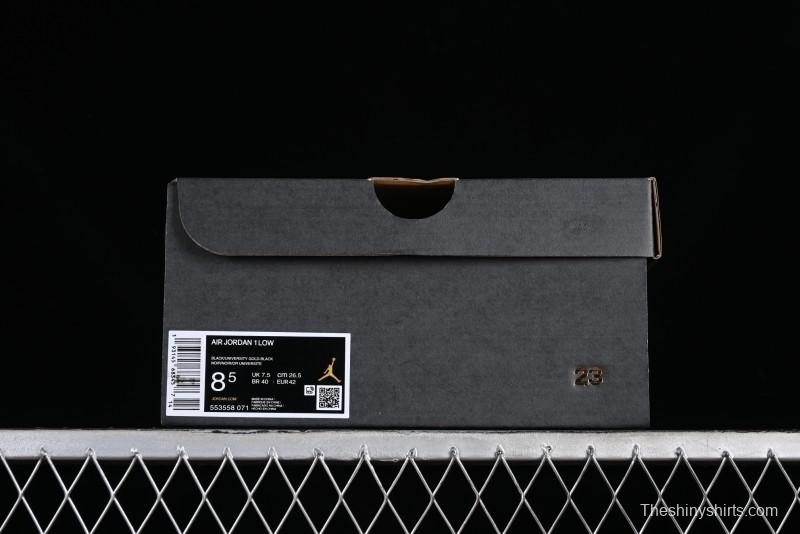 Nike Air Jordan 1 Low AJ1 Black Gold Hook Casual Sneakers - 553558-071