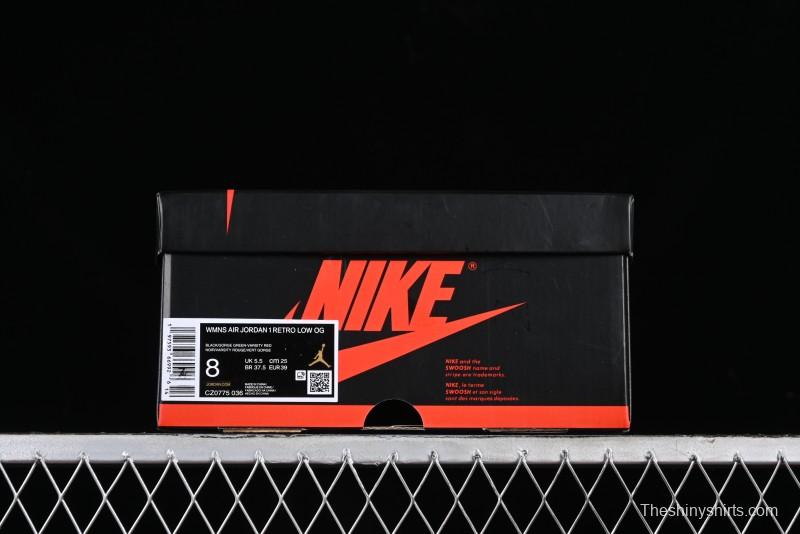 Nike Air Jordan 1 Low AJ1 Black Green Casual Sneakers - CZ0775-036