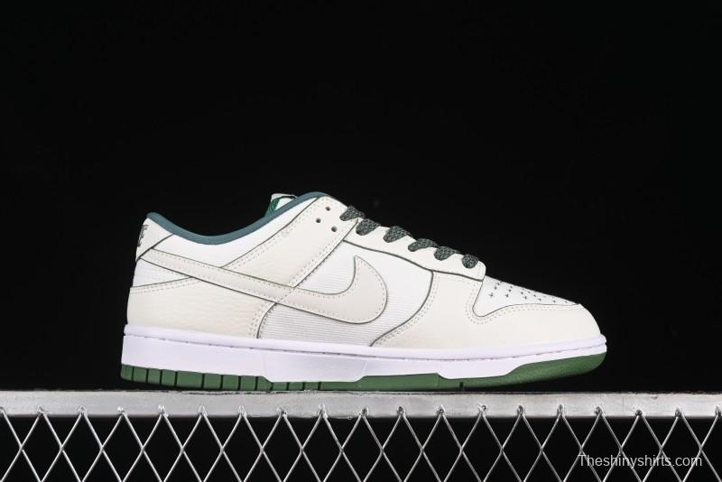Nike SB Dunk Low Comme des Garçons Collaboration - Woven Beige White Swoosh Anniversary Custom Low-Top Casual Skate Shoes - KK1888-010