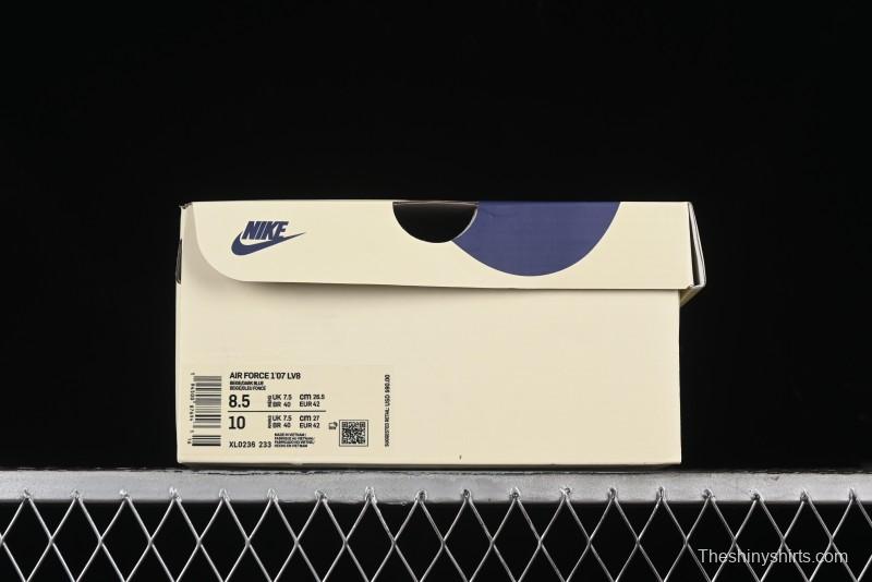 Nike Air Force 1 '07 Mid Deep Blue Two-Tone Sole Mid-Top Casual Sneakers with Reflective Stars - XL0236-233