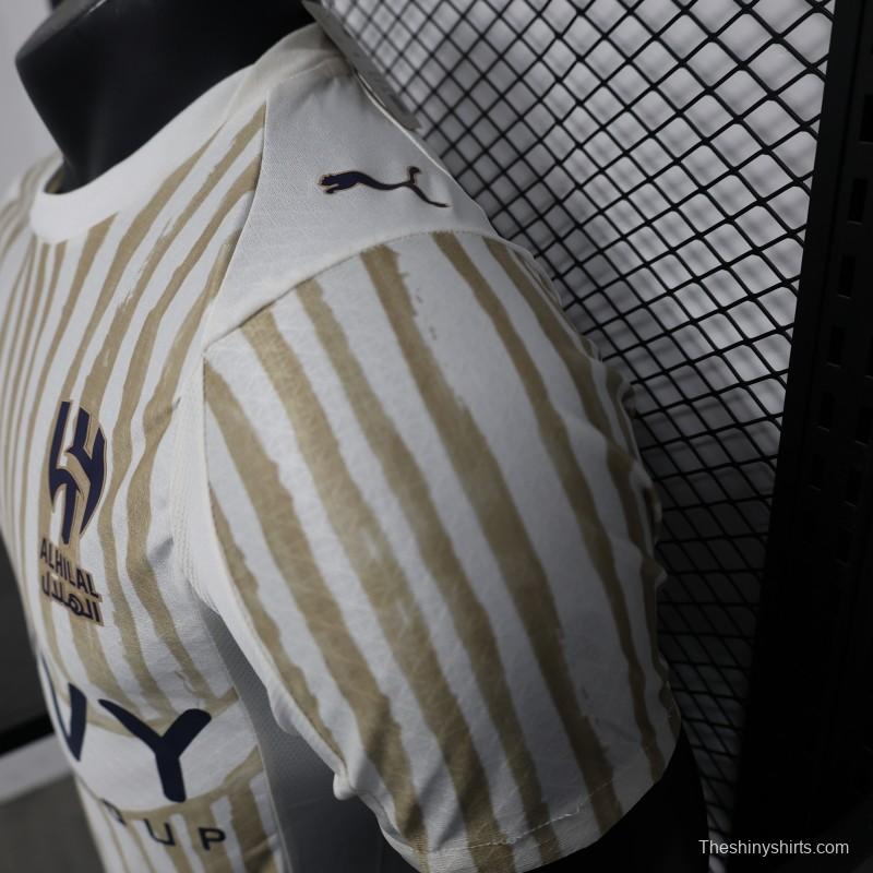 Player Version 25/26 Al Hilal White with Gold Stripes Jersey