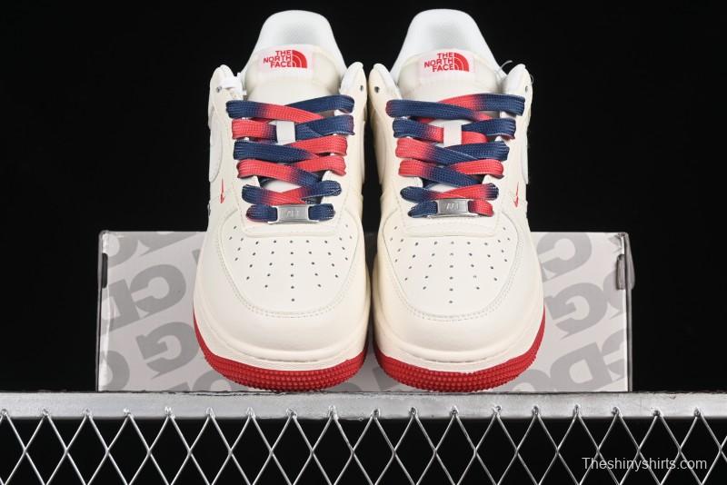 Nike Air Force 1 '07 Low The North Face Collaboration - White Red Blue Color Block Low-Top Casual Sneakers - XZ6188-010