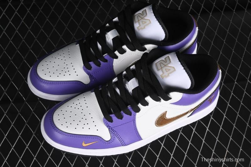 Nike Air Jordan 1 Low AJ1 Retro Basketball Shoes Lakers Purple Gold Kobe Tribute - DC2024-028