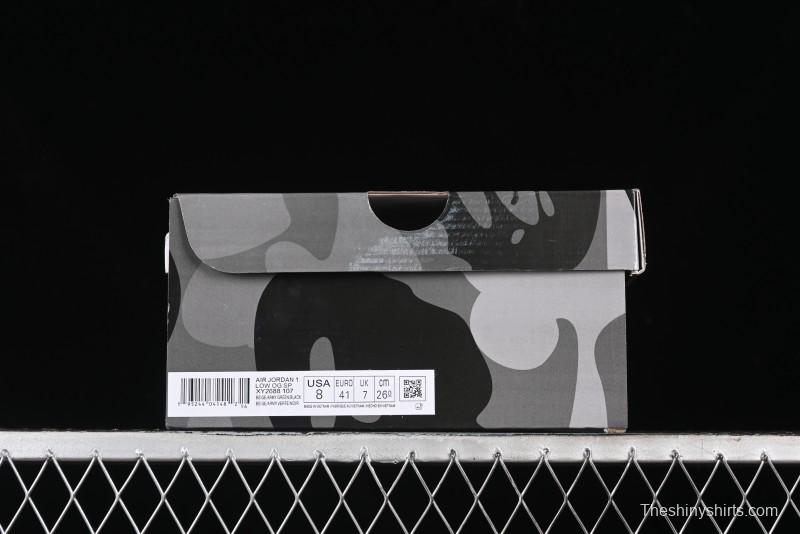 Nike Travis Scott x Fragment Design x Air Jordan 1 Low OG SP AJ1 Bape Collaboration - Jungle Green Low Top Casual Sneakers - XY2688-107