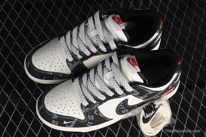 Nike SB Dunk Low Levi's Collaboration - Black Printed Denim Anniversary Customized Low-Top Casual Sneakers - XX2025-109