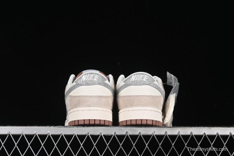 Nike SB Dunk Low UN Collaboration - Light Brown with Silver Swoosh Anniversary High-End Custom Low-Top Casual Sneakers - CF3688-013