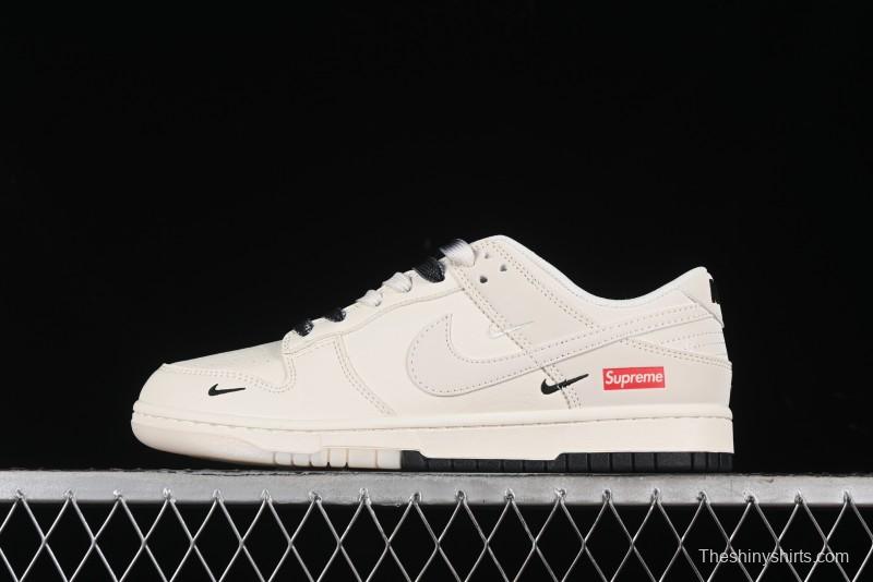 Nike SB Dunk Low Supreme Collaboration - Double Swoosh Dual Color Anniversary High-End Custom Low-Top Casual Skate Shoes - BB8675-112