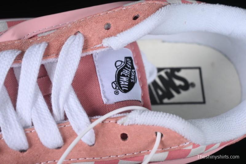 Vans Knu Skool Low Top Comfortable Slip Resistant Wear Resistant Casual Sneakers in Pink Checker - VN0009QCREV