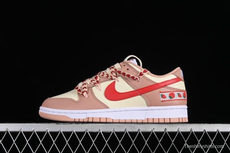 Nike Dunk Low SB Christmas Gift Strawberry Cake Casual Sneakers with Dual Laces - DD1503-118