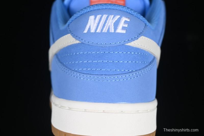 Nike SB Dunk Low Pro ISO Skateboarding Shoes in University Blue with White Swoosh - FJ1674-401