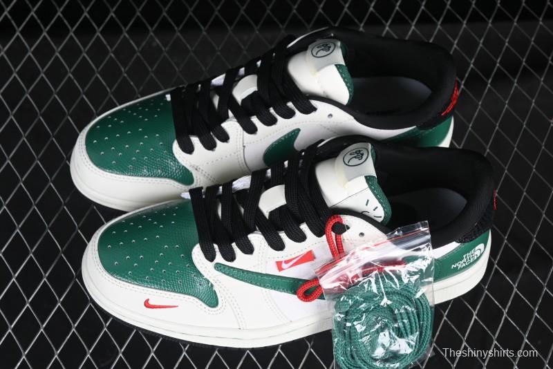 Nike Travis Scott x Fragment Design x Air Jordan 1 Low OG SP AJ1 Low Top Sneakers in Off White and Teal - CH6336-021