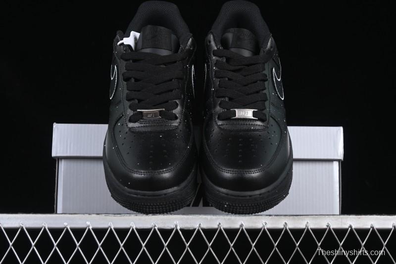 Nike Air Force 1 '07 Low 2D Anime Theme Black White Splatter Casual Sneakers - CK0316-059