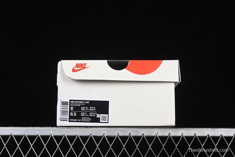 Nike Air Force 1'07 Low The North Face Collaboration Pig Grey Snake Print Low-Top Casual Sneakers - DF0188-027