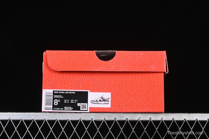 Nike SB Dunk Low Supreme Collaboration Bullet Screen Black Check Anniversary Customized Low-Top Casual Sneakers - FC1688-208