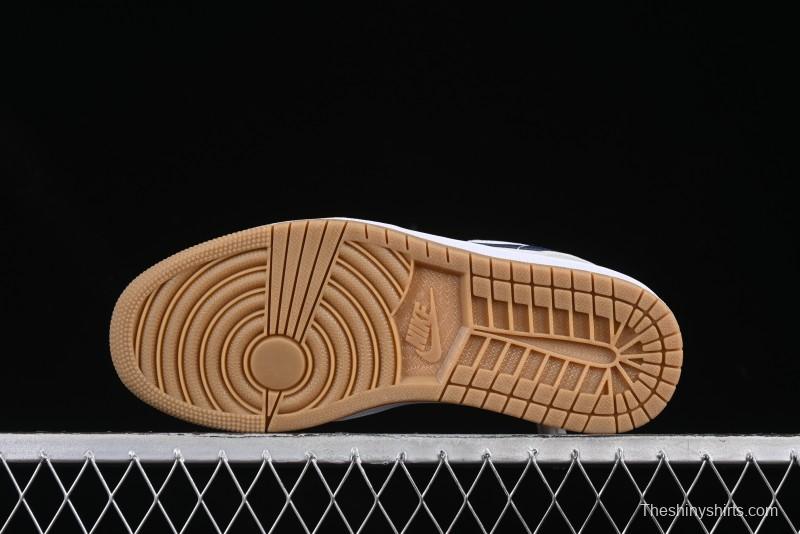 Nike Air Jordan 1 Low AJ1 Casual Sneakers with Cream and Blue Accents - 553558-146