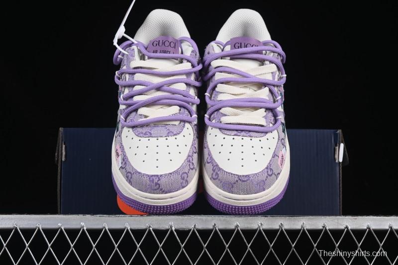 Nike Air Force 1'07 Low "Purple Star" Custom Casual Sneakers - BD7700-220