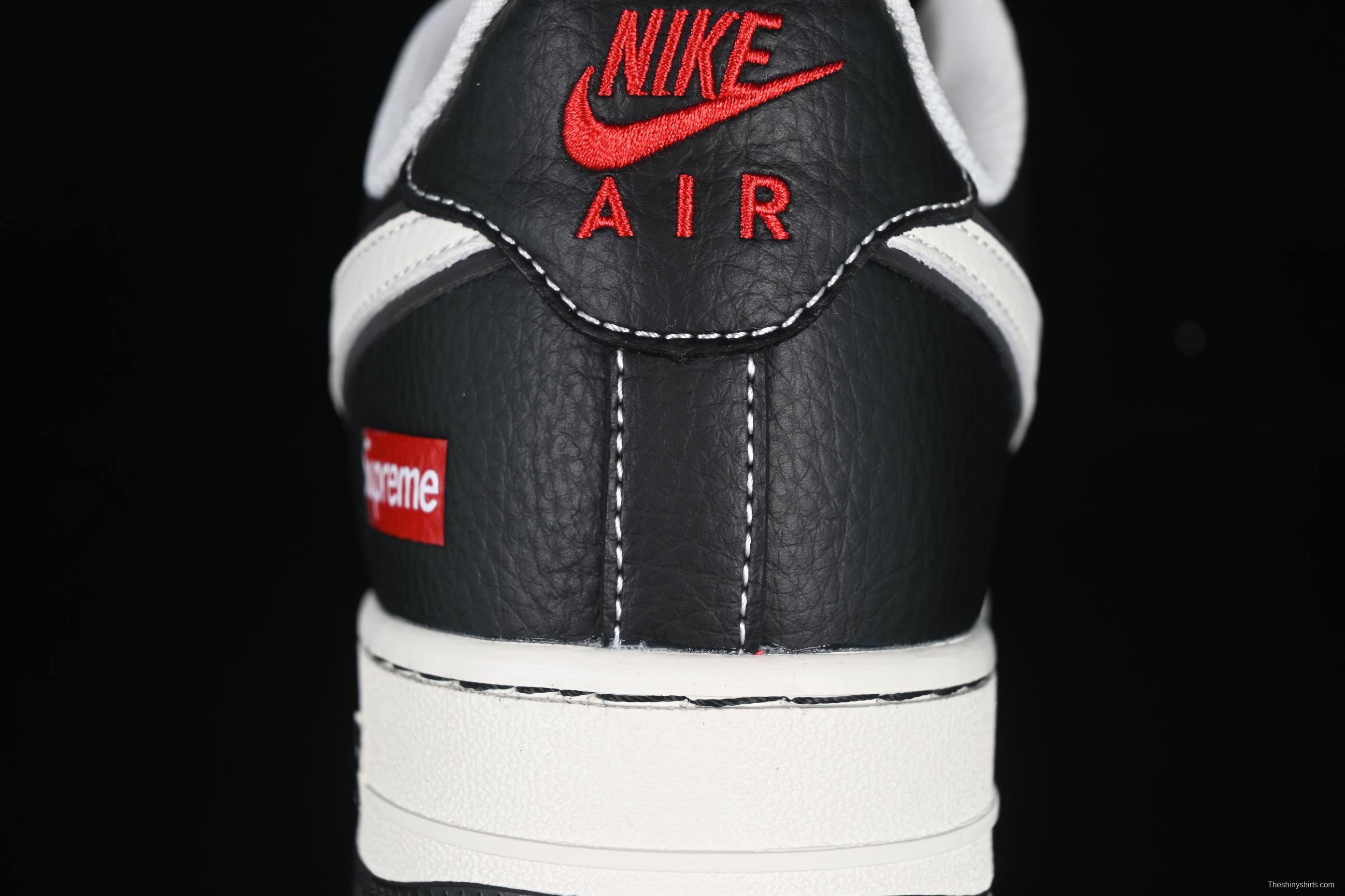 Nike Air Force 1 '07 Low Supreme Collaboration Two-Tone Red Swoosh Casual Sneakers - CS5288-004