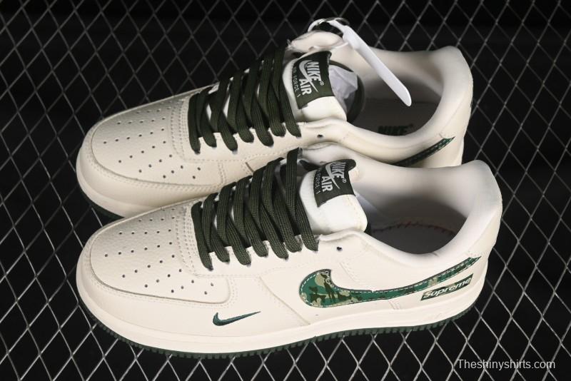 Nike Air Force 1 '07 Low Supreme Collaboration Green Camo Swoosh Casual Sneakers - KK1988-069